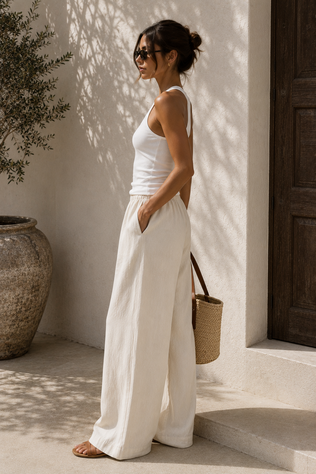 Velmora Linen Flow Pants