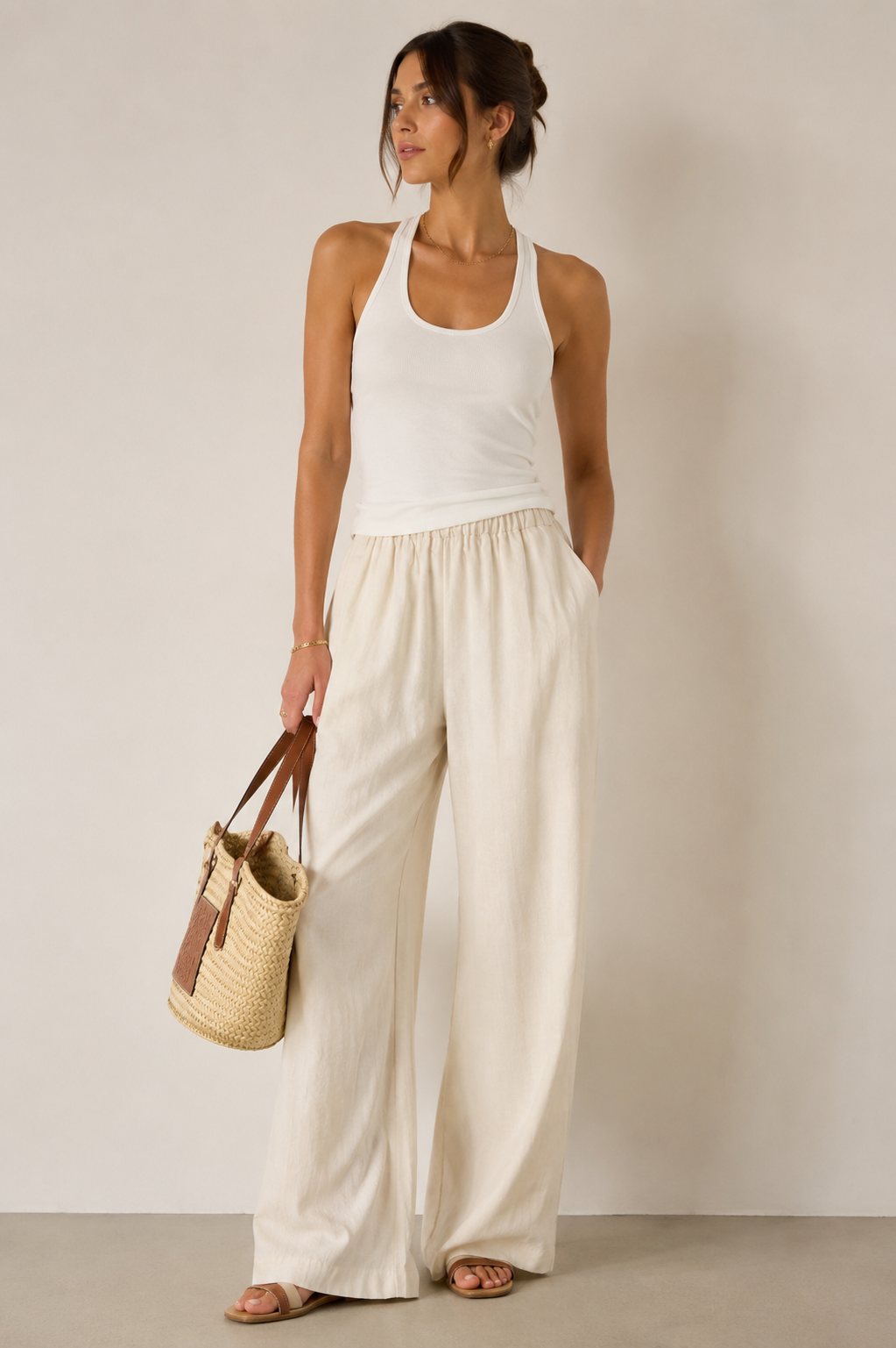 Velmora Linen Flow Pants